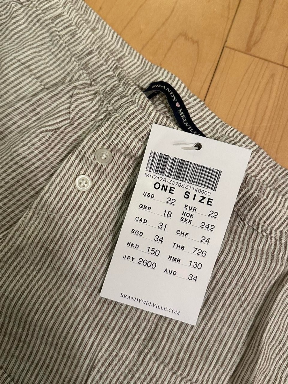 NWT Brandy Melville Kiera Striped Linen-Blend Boxer Shorts - Picture 8 of 8